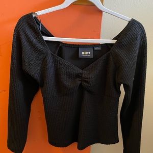 Anthropologie Cropped Black Shirt